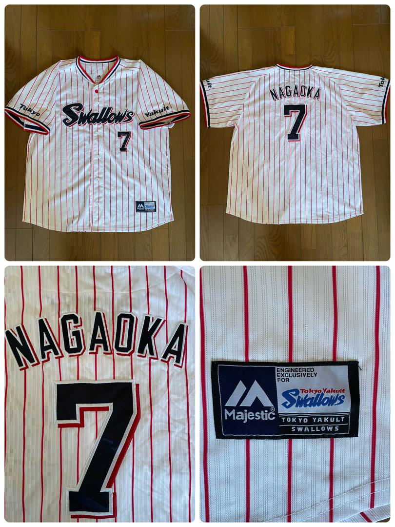 Majestic 東京ヤクルトスワローズ 長岡秀樹 刺繍ユニフォーム XL