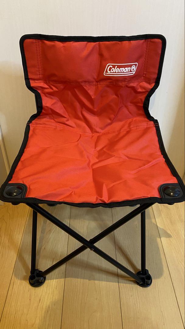 【美品】Colemanコンパクトクッションチェア レッド×ブラック4脚セット 美品】Colemanコンパクトクッションチェア レッド×ブラック4脚