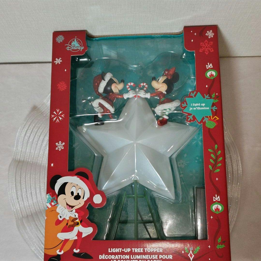 ディズニーストア クリスマス ミッキー ミニー ツリートッパー ライト付き