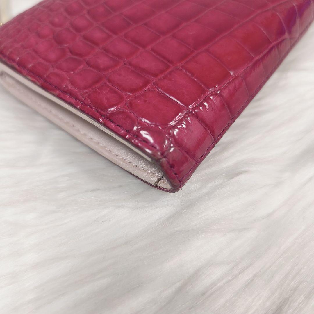 ケンジイケダ　KENJIIKEDA 　クロコダイル　L字長財布　レッド　池田工芸