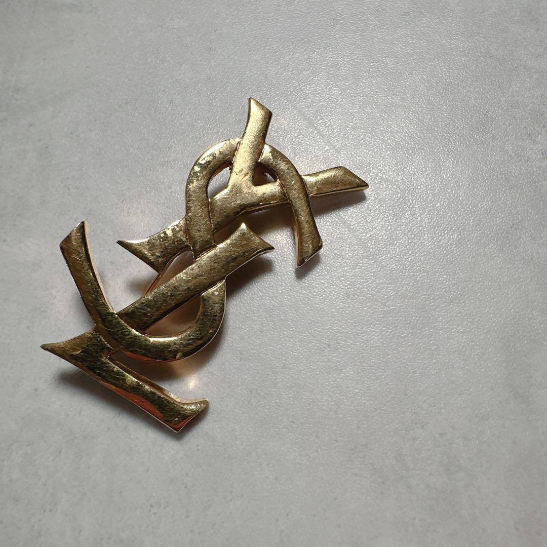 Yves Saint Laurent サンローラン ブローチ ゴールド YSL