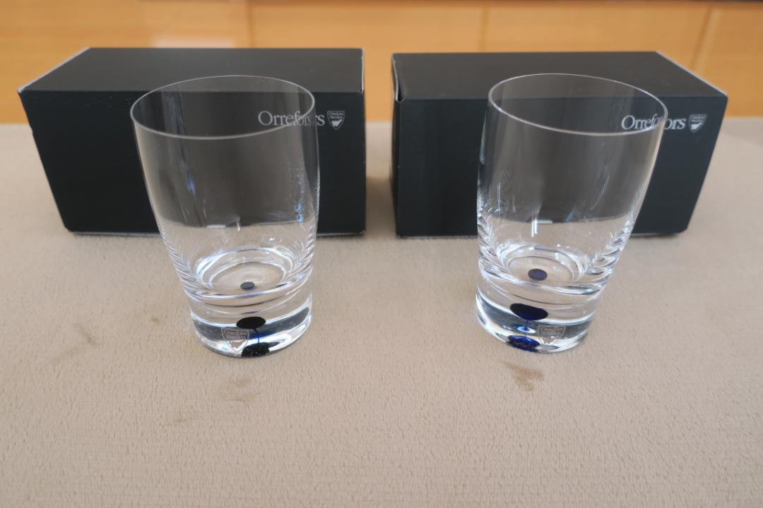 値下げ 未使用Orrefors INTERMEZZO Blue 2個セット 値下げ 未使用Orrefors INTERMEZZO Blue 2個セット