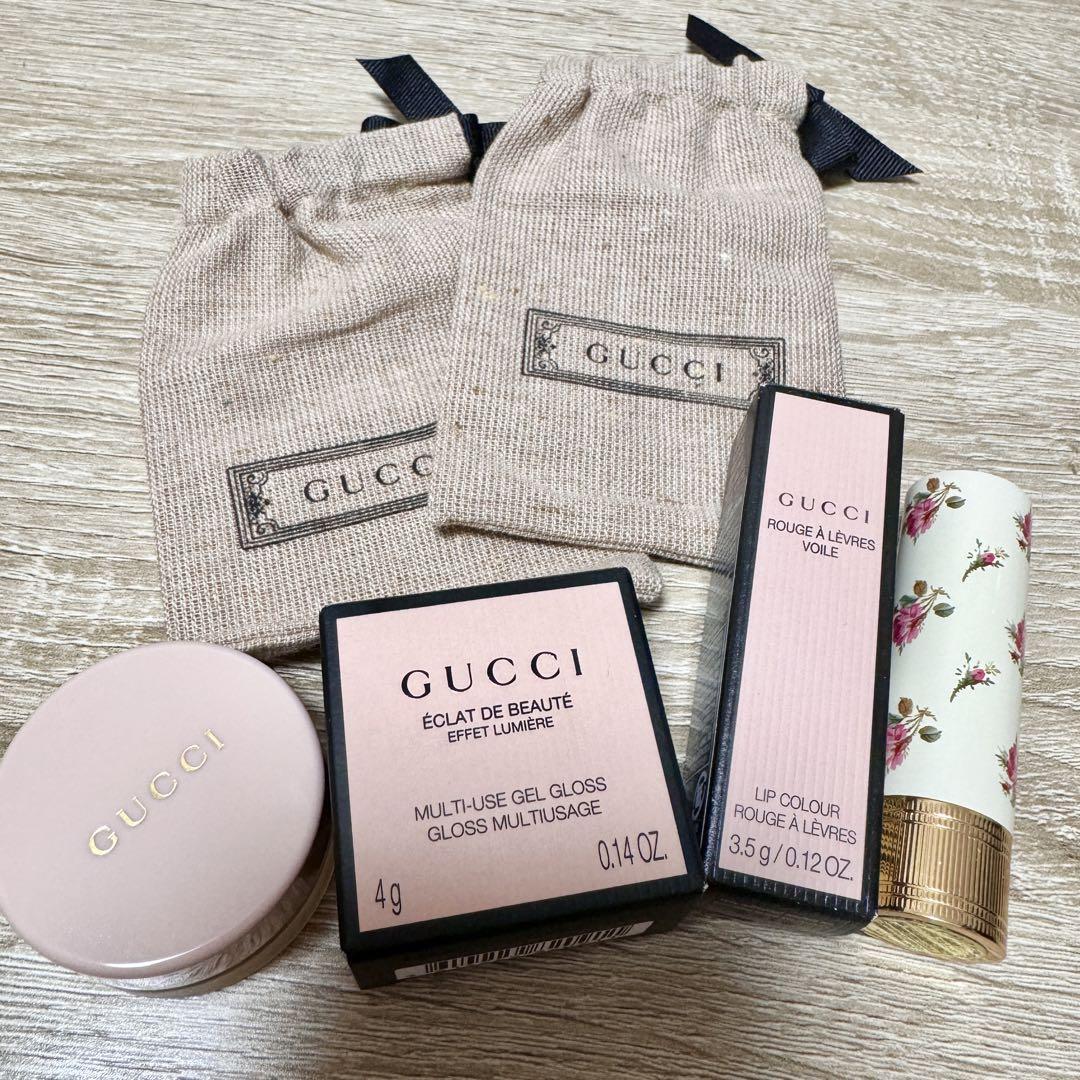 GUCCI リップ、フェイス＆ボディグロス セット katsu91様専用】GUCCIリップ&フェイスボディグロスセット - メルカリ