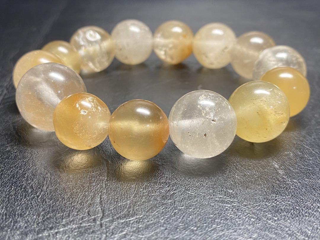 74ザギ水晶 14-19mmザギマウンテンクォーツ　ブレスレット