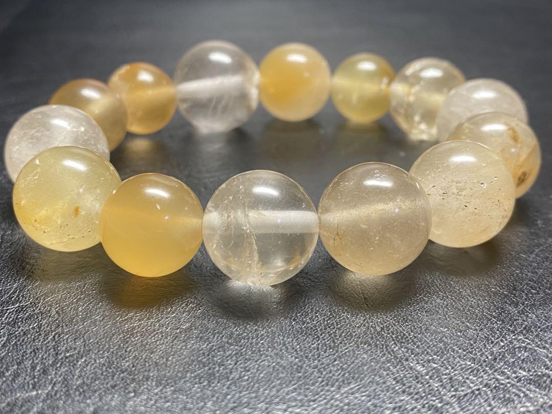 74ザギ水晶 14-19mmザギマウンテンクォーツ　ブレスレット