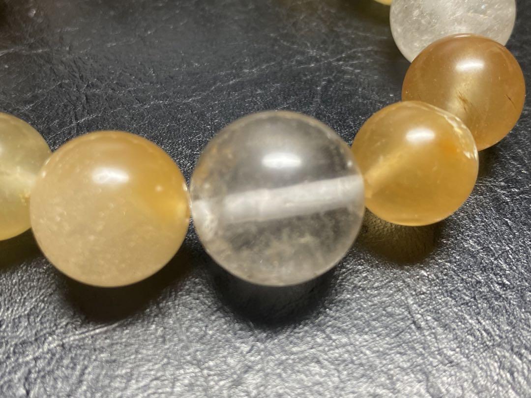 74ザギ水晶 14-19mmザギマウンテンクォーツ　ブレスレット