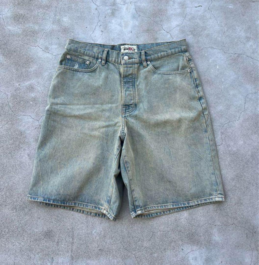 パンツ stussy big o'l short denim beach wash 32