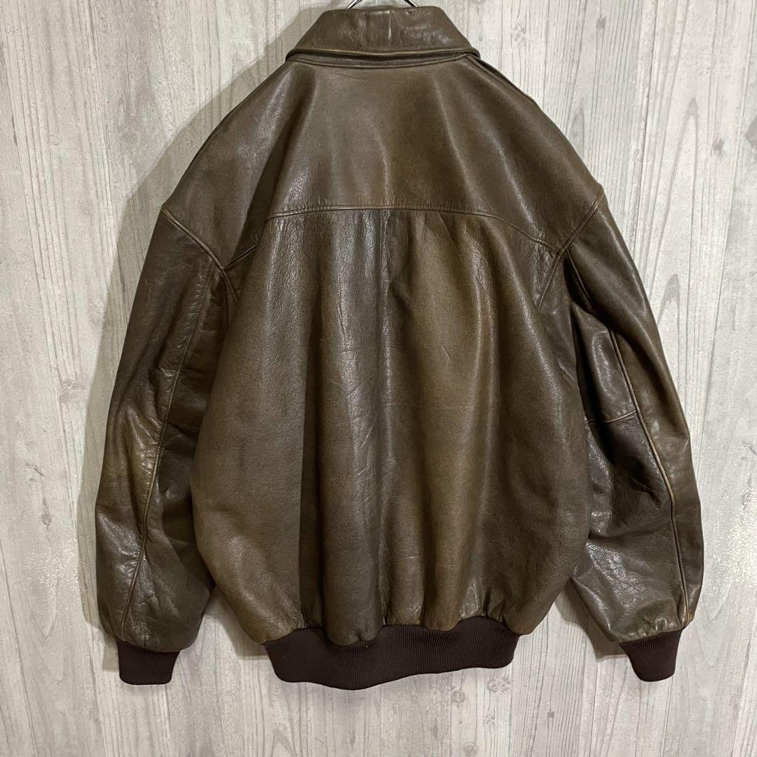 【状態良好90s】エルエルビーン　A-2タイプ　レザーフライトジャケット　42