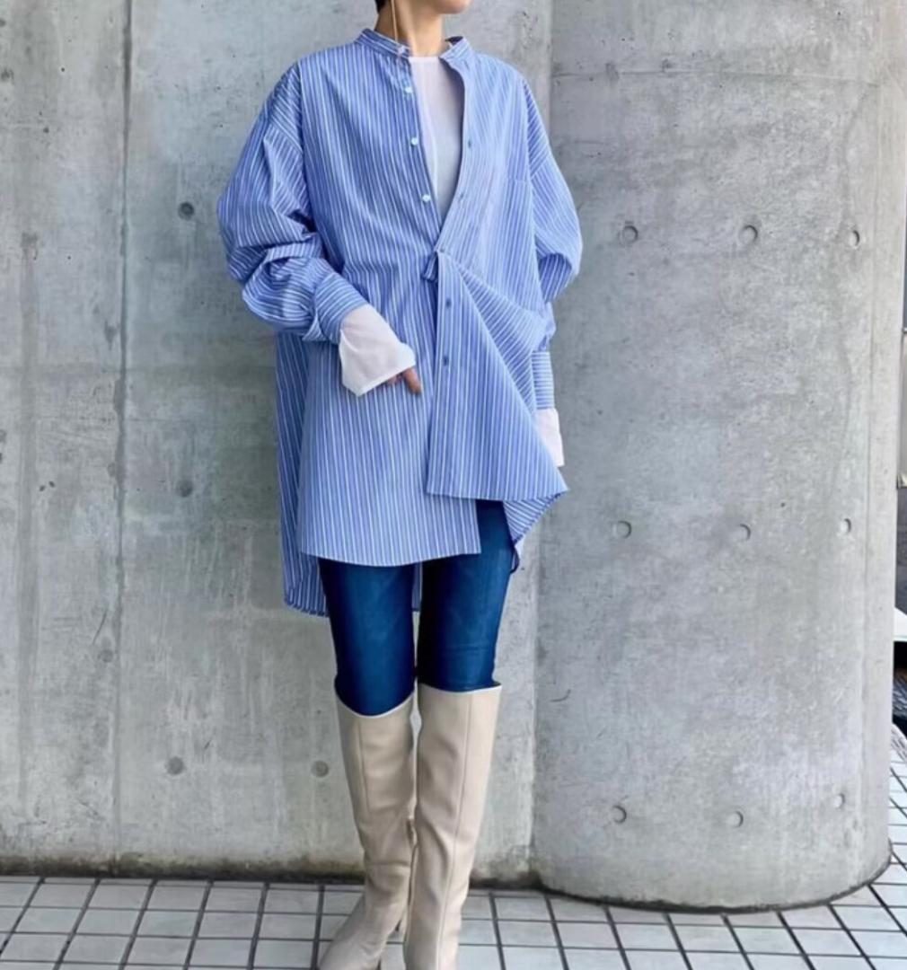 【美品】Todayful ストライプオーバーシャツ