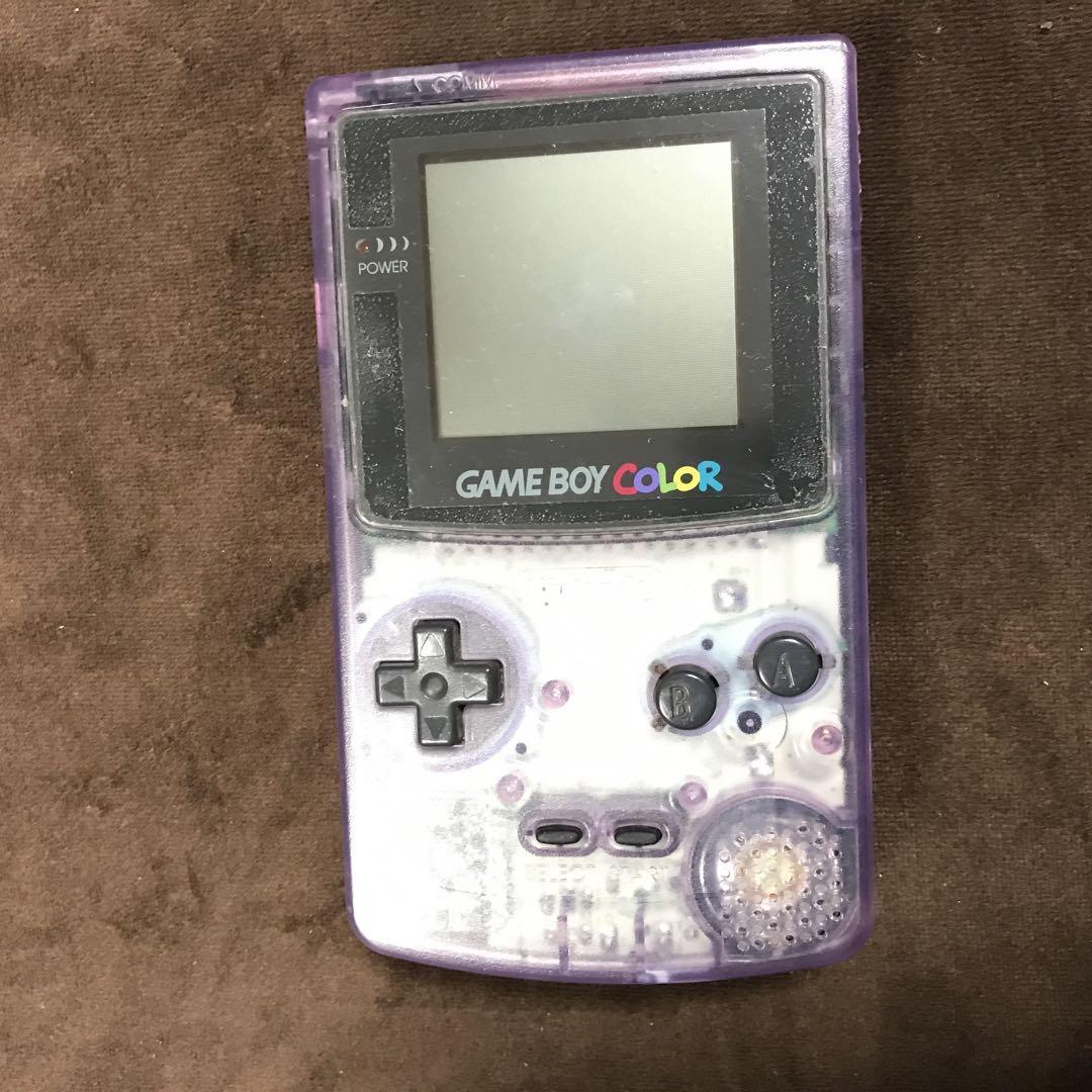 ゲームボーイカラー　　パープル人気色、画面にキズ防止ビニール美品