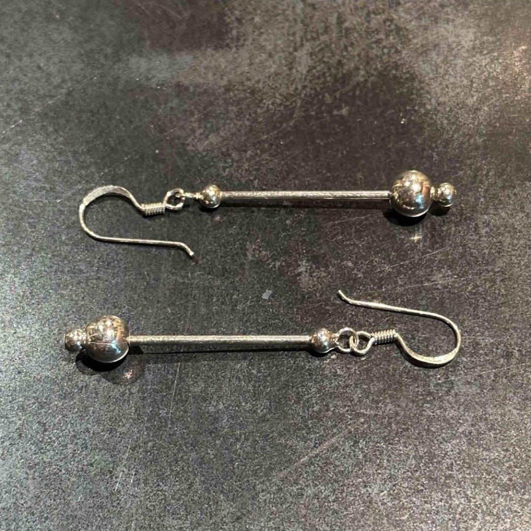 SILVER925 SLIDE BALL HOOK EARRINGS/シルバー
