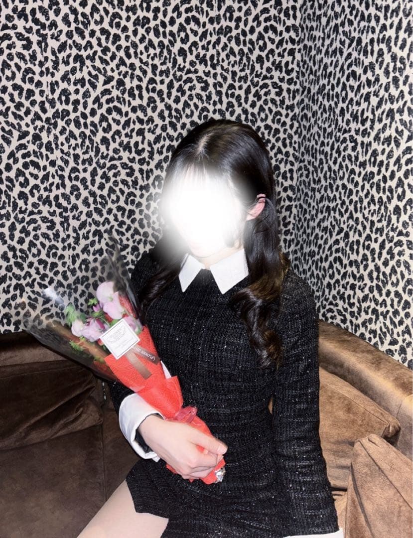 ツイード ブラック ミニワンピース 長袖