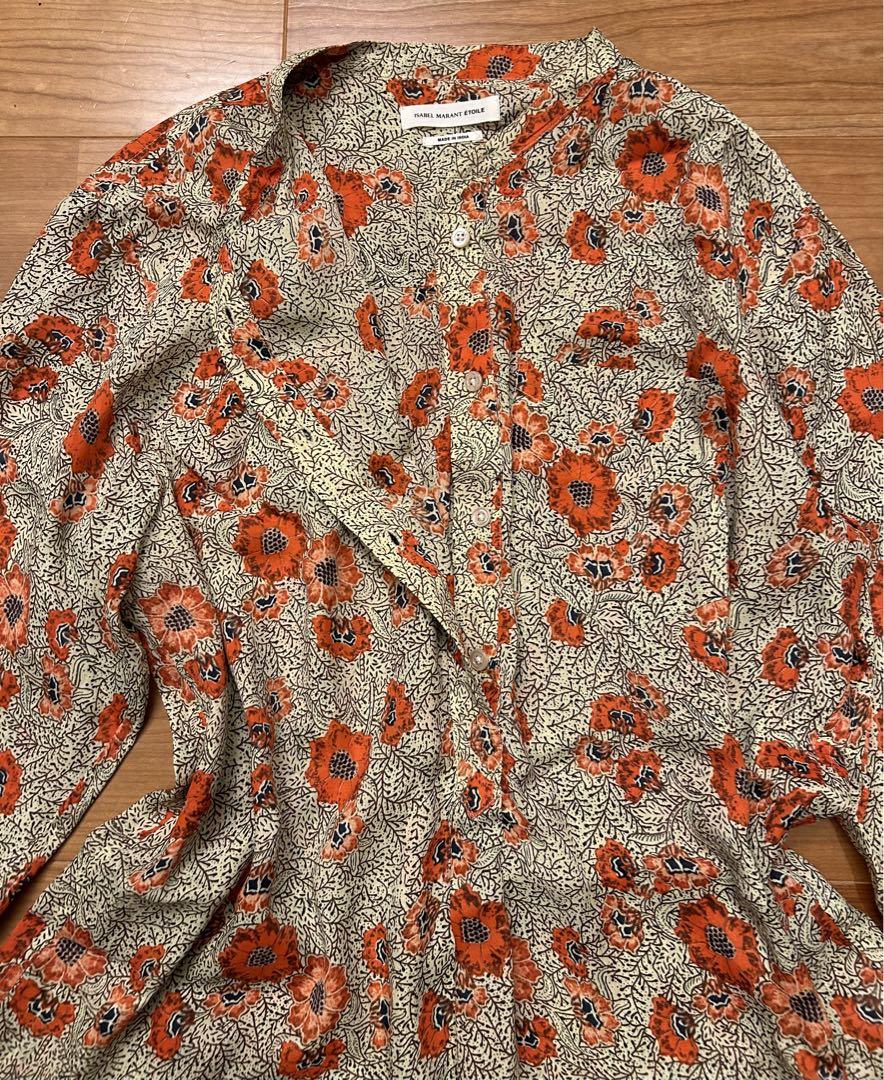 極美品 イザベルマラン ISABEL MARANT シルク 花柄 シャツ XL
