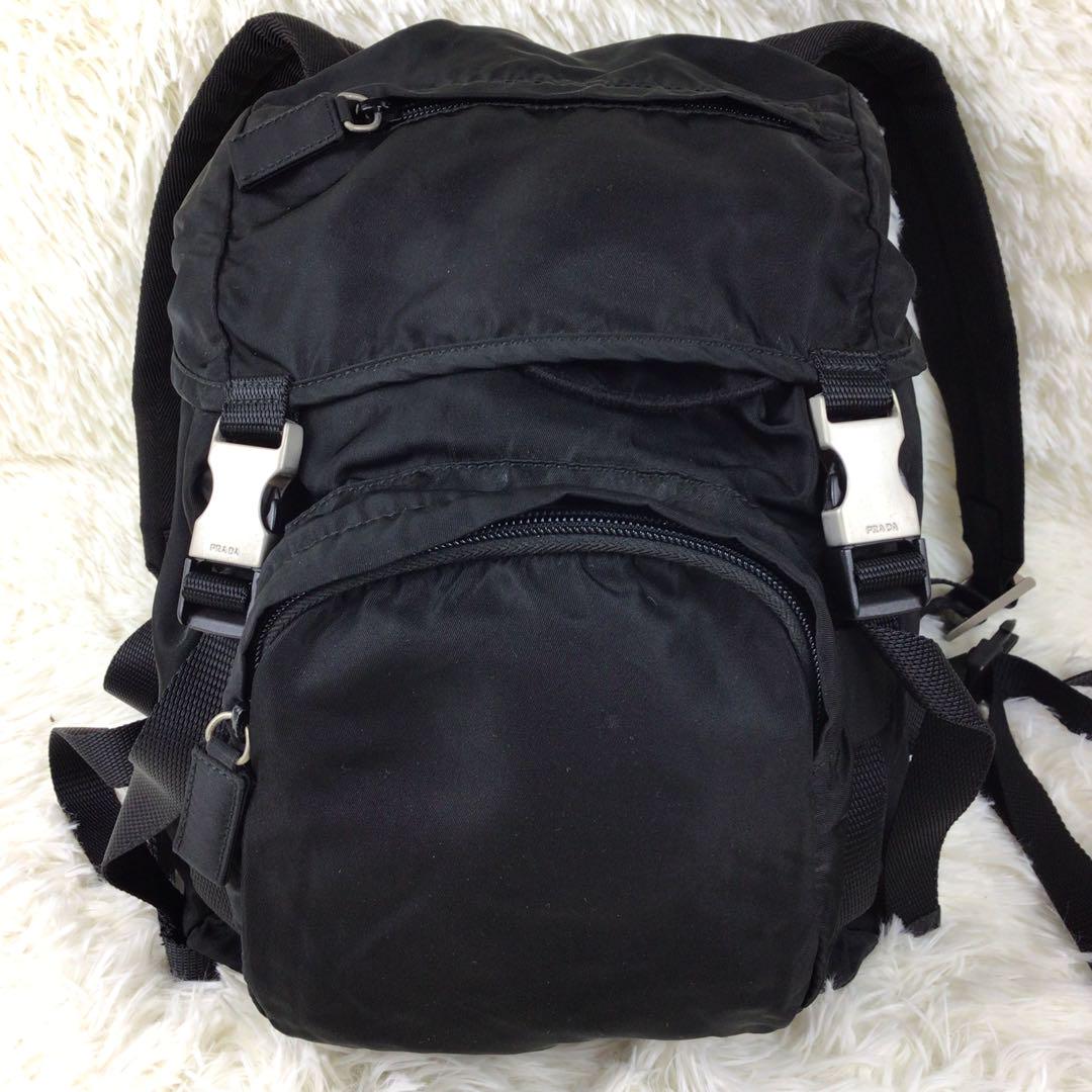 美品✨ プラダ リュック ミニ テスート ナイロン 三角ロゴ ブラック 画像2