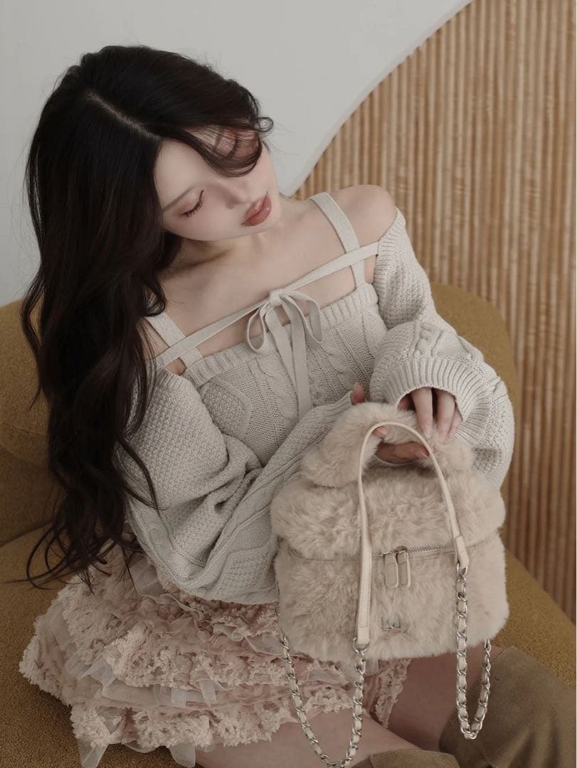 ケーブルショートニットアンサンブル darichFREE SIZE・Darich