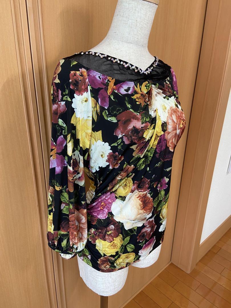 限定特価 社交ダンス チャコット ロイヤルダンス の 花 柄シフォンの