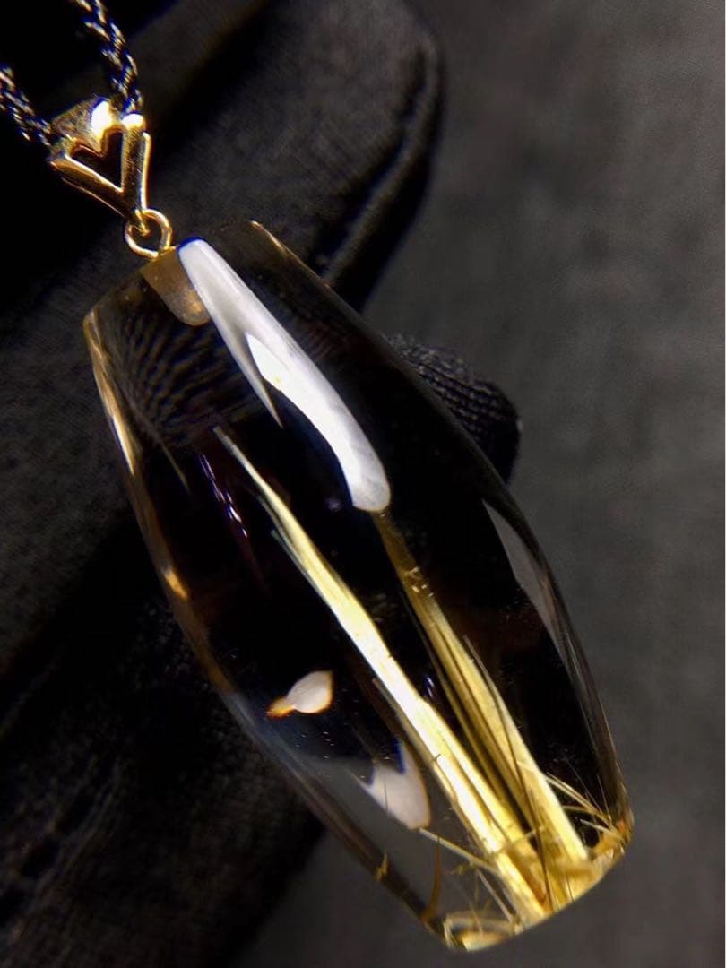 天然】タイチンルチルクオーツ ペンダントトップ k18 10g | www