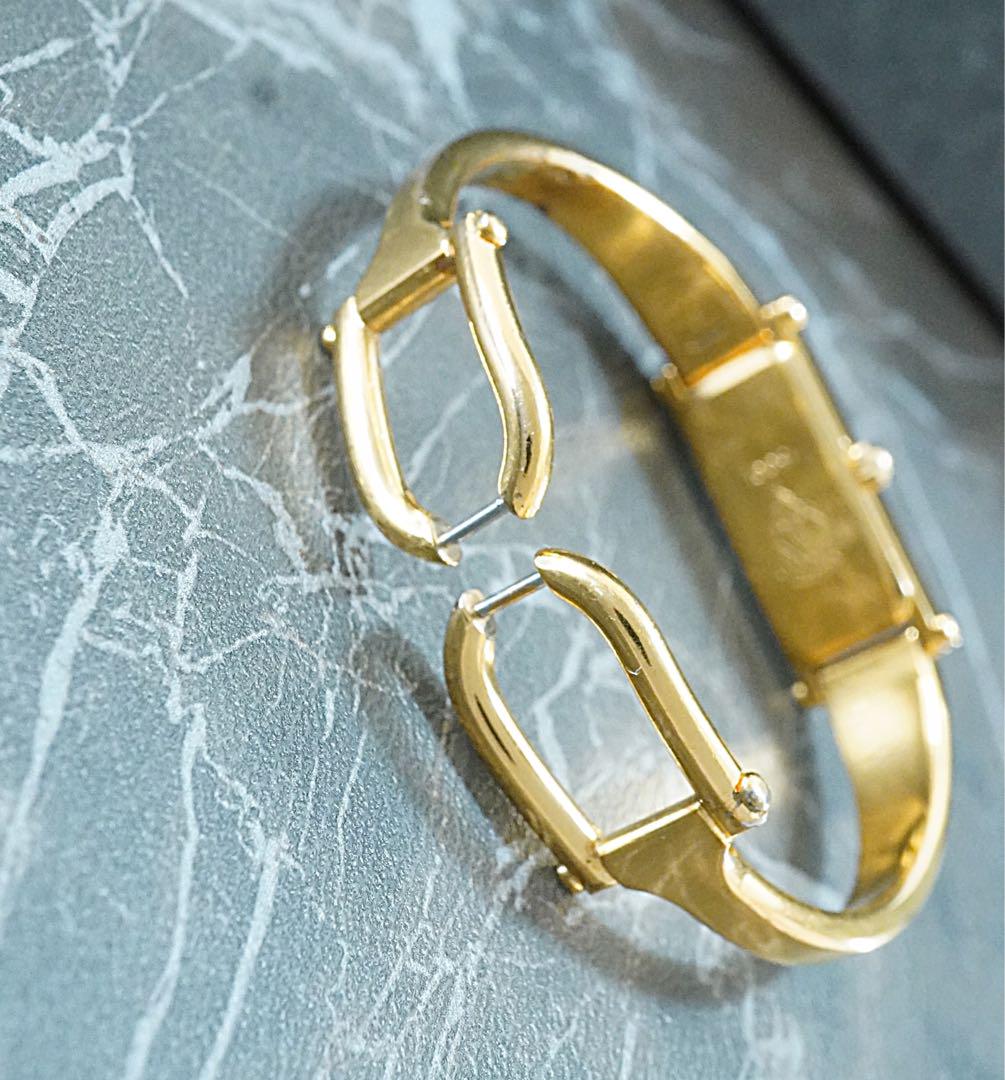 GUCCI スクエア バングル シルバー＆ゴールド
