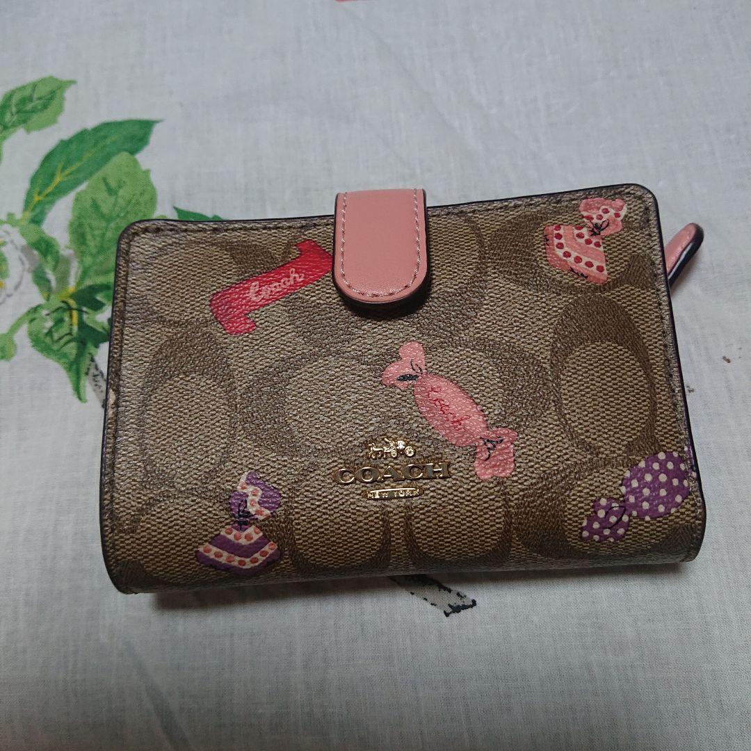 COACH キャンディ柄 2つ折り財布 飴 希少 ピンク