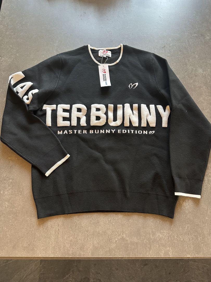 【新品】マスターバニー　セーター　ニット　クルーネック　ロゴ　黒×白　サイズ4