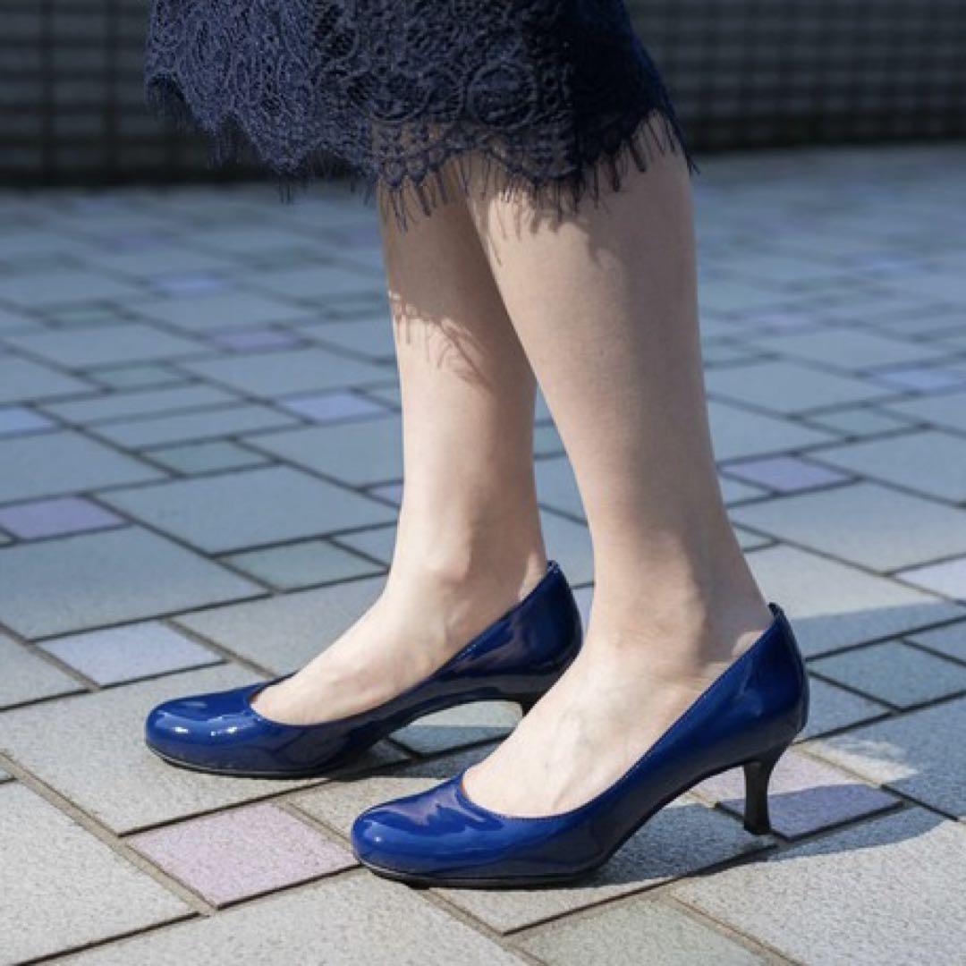 September Moon 別注 エナメルパンプス ネイビー STUDIOUS