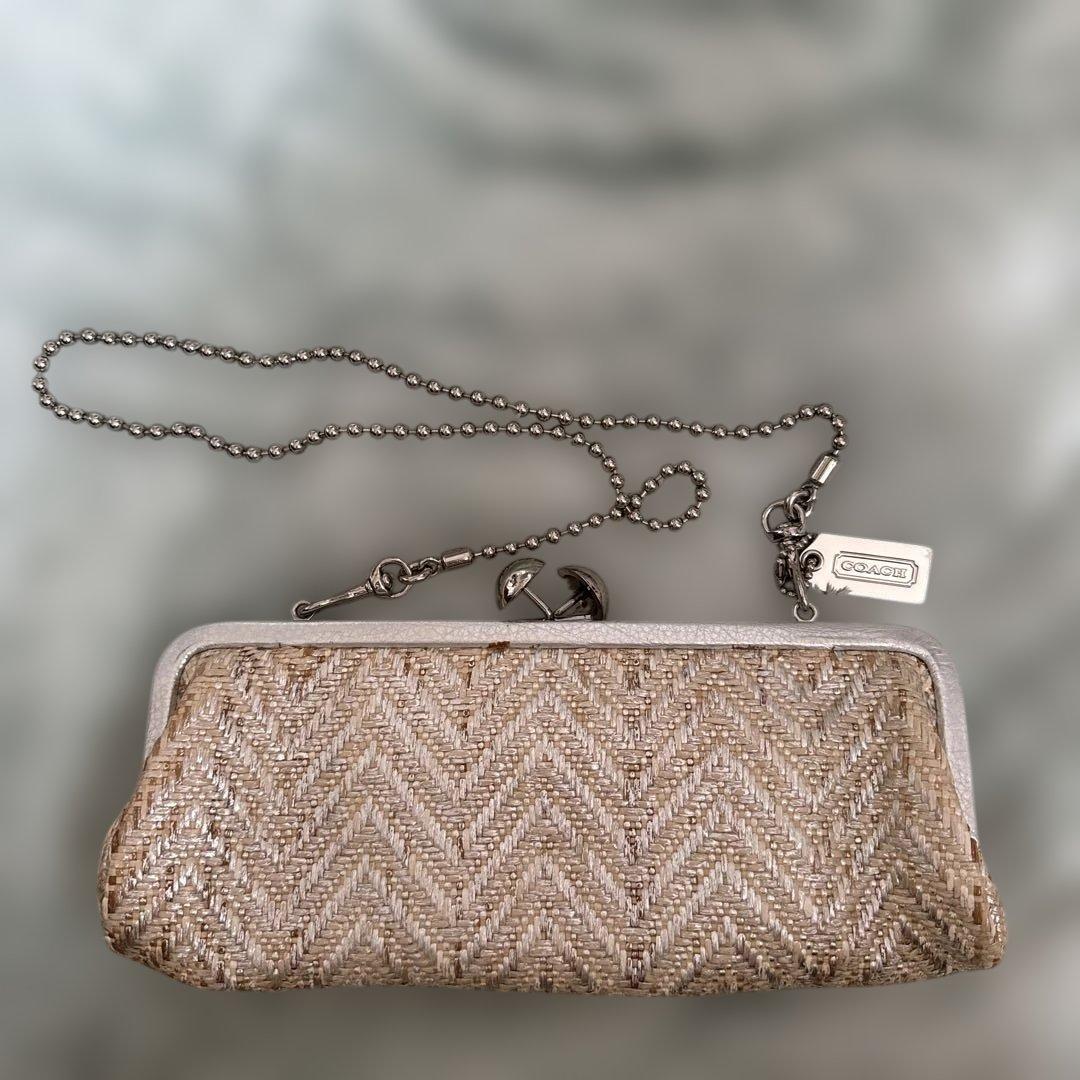 COACH 2way バッグ　シルバー