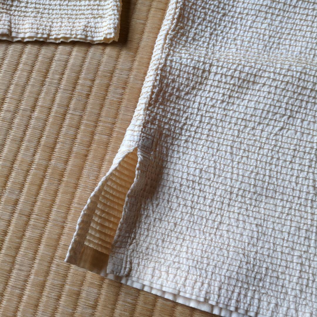【美品】 ヤッコマリカルド　ピンタックボーダー　ワイド　ブラウス　シャツ　長袖