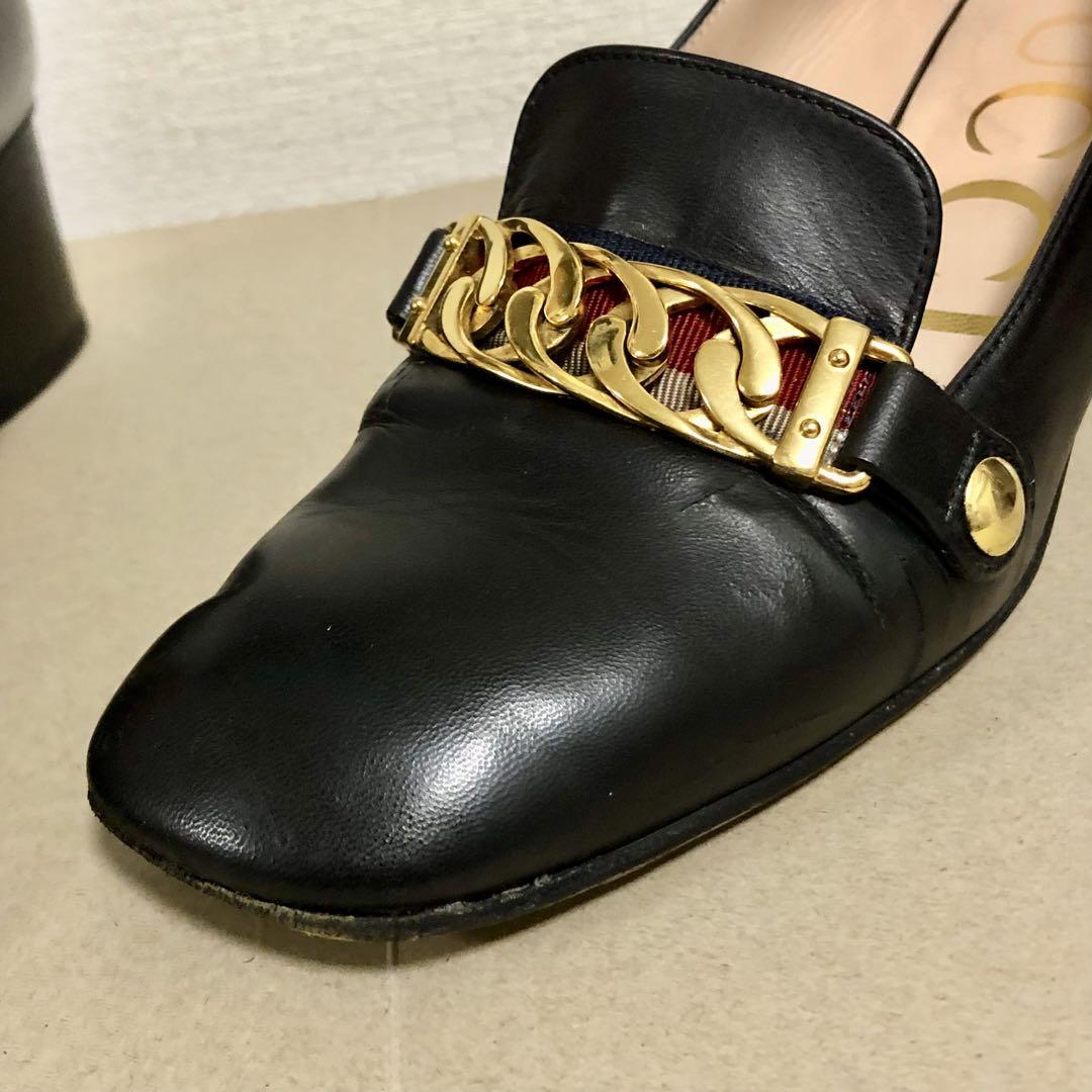 今年も話題の グッチ ブラック ボーダー トリコロール 金具 ローファー GUCCI 靴