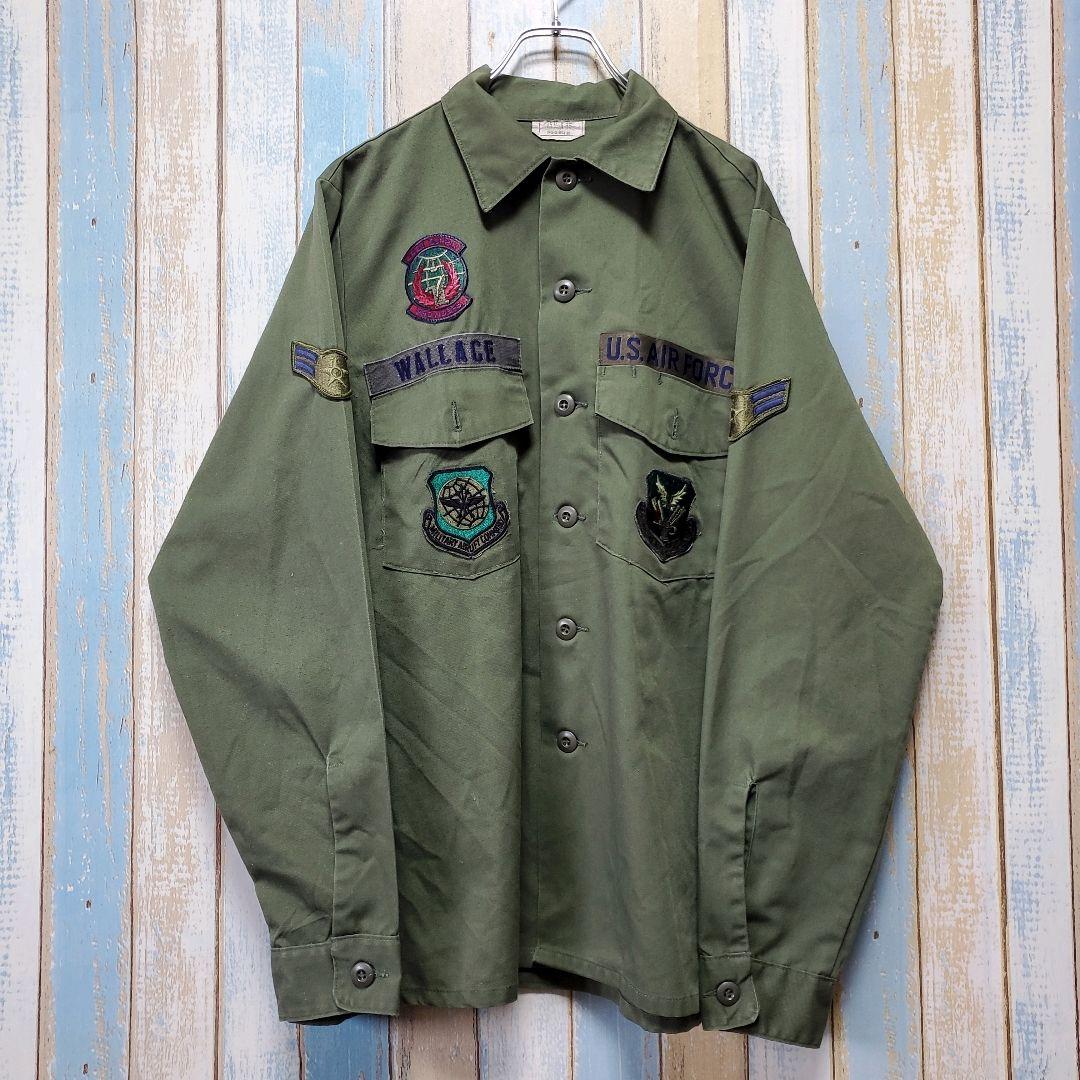 MT☆長袖ミリタリーシャツ☆アメリカ空軍☆刺繍ロゴ☆ワッペン☆Lサイズ相当