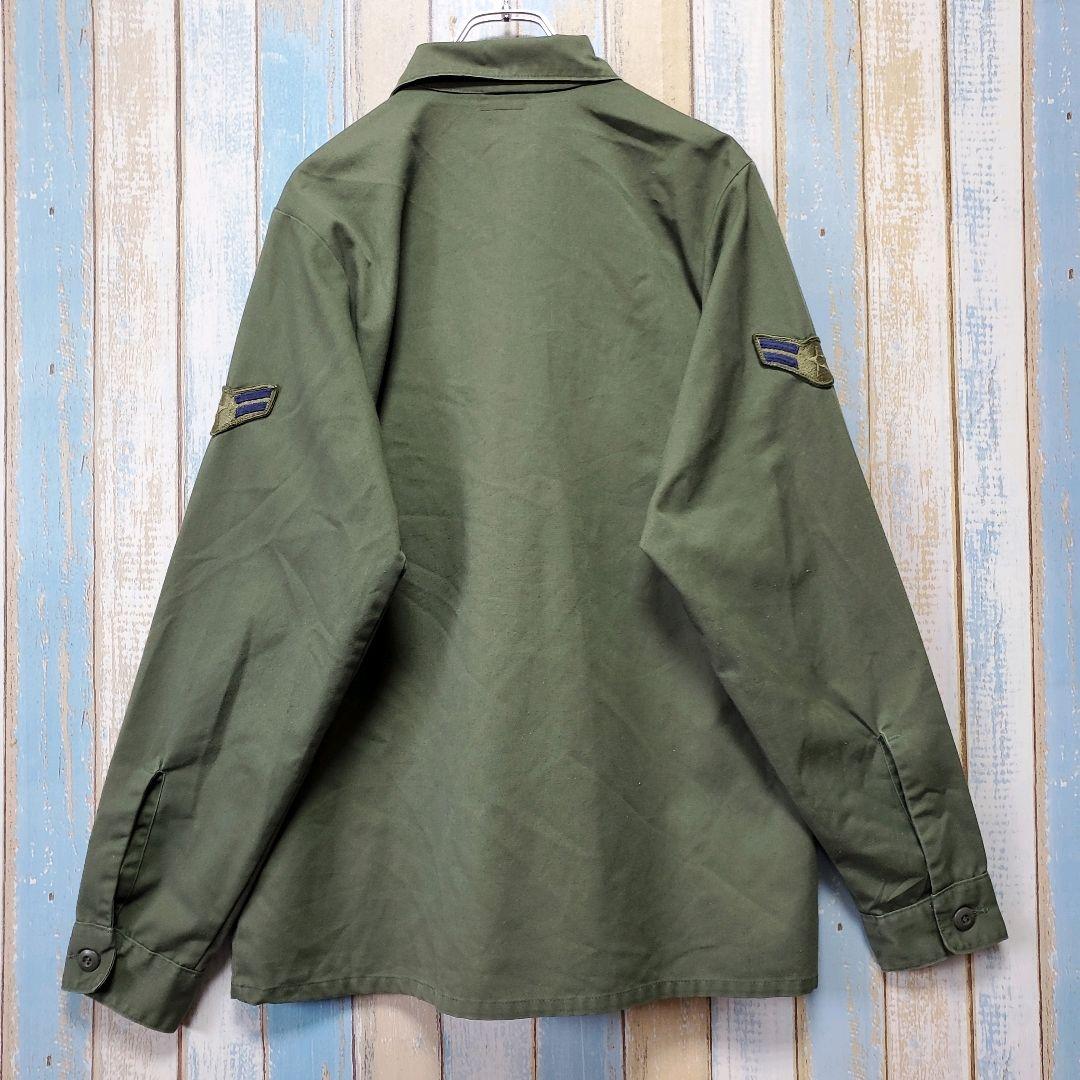 MT☆長袖ミリタリーシャツ☆アメリカ空軍☆刺繍ロゴ☆ワッペン☆Lサイズ相当