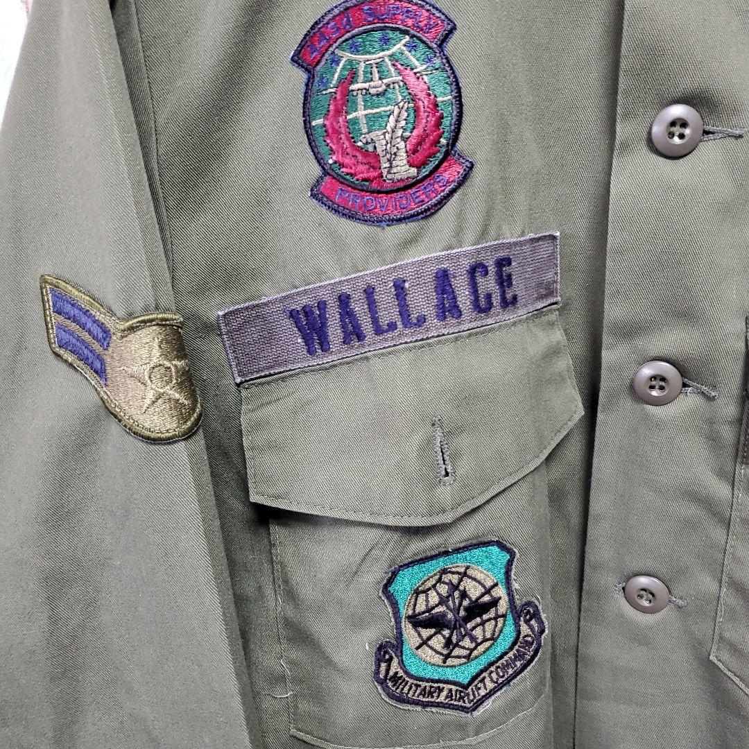 MT☆長袖ミリタリーシャツ☆アメリカ空軍☆刺繍ロゴ☆ワッペン☆Lサイズ相当