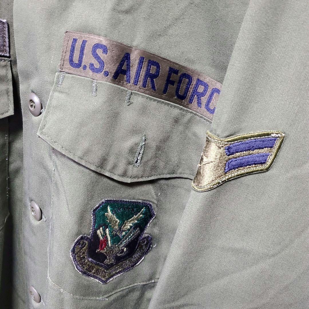 MT☆長袖ミリタリーシャツ☆アメリカ空軍☆刺繍ロゴ☆ワッペン☆Lサイズ相当