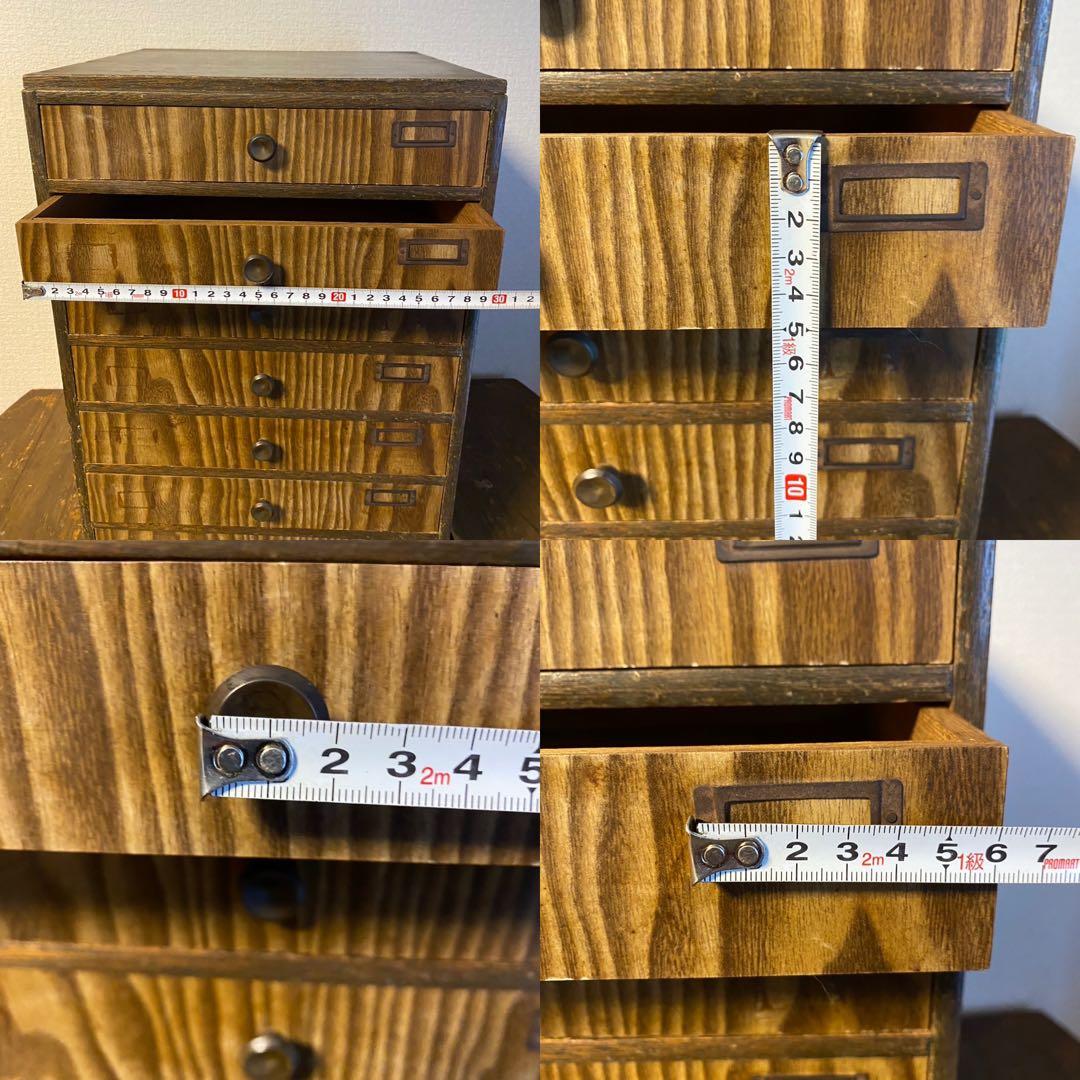 木造 昭和レトロ 木製引き出し7段 収納 ボックス アンティーク 古道具