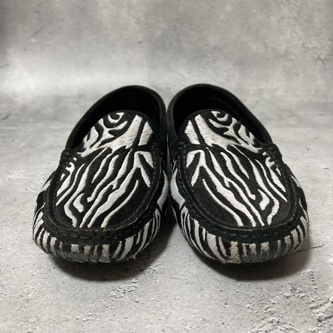トッズ TOD'S (36.5) ゼブラ柄 ローファー ドライビングシューズ