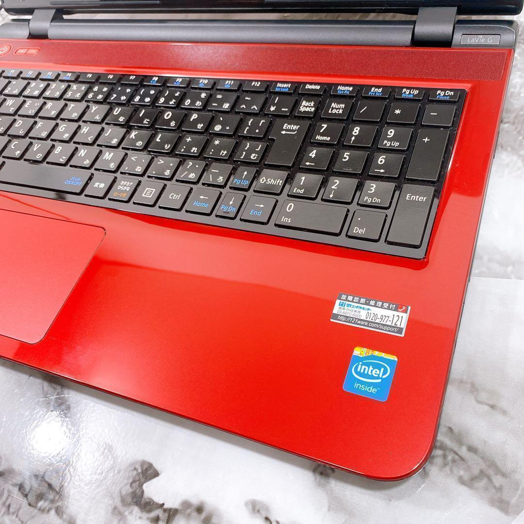 オシャレな赤✨新品SSD512GB✨薄型ノートパソコン✨すぐ使える♪オフィス付き