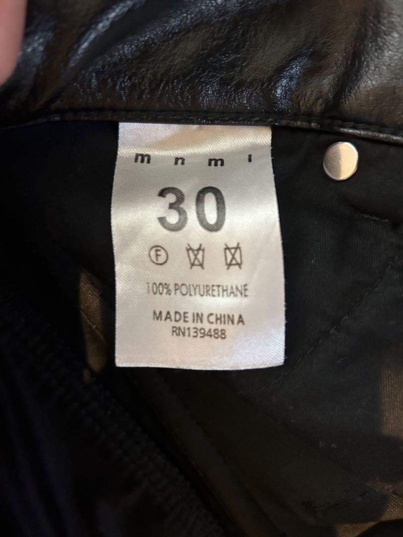 mnml【新品】レザーカーゴパンツ 30 黒