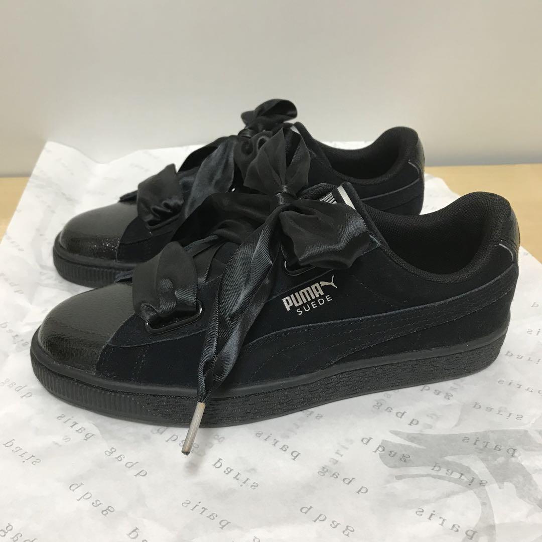 PUMA リボンスニーカー ブラック 23.5cm - メルカリ