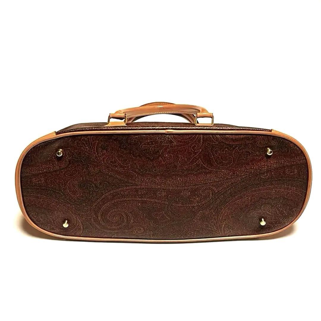 ETRO ハンドバッグ ペイズリー PVC レザー ブラウン 2WAY 美品