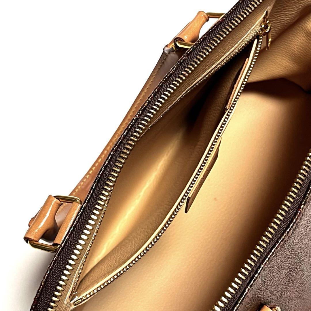 ETRO ハンドバッグ ペイズリー PVC レザー ブラウン 2WAY 美品
