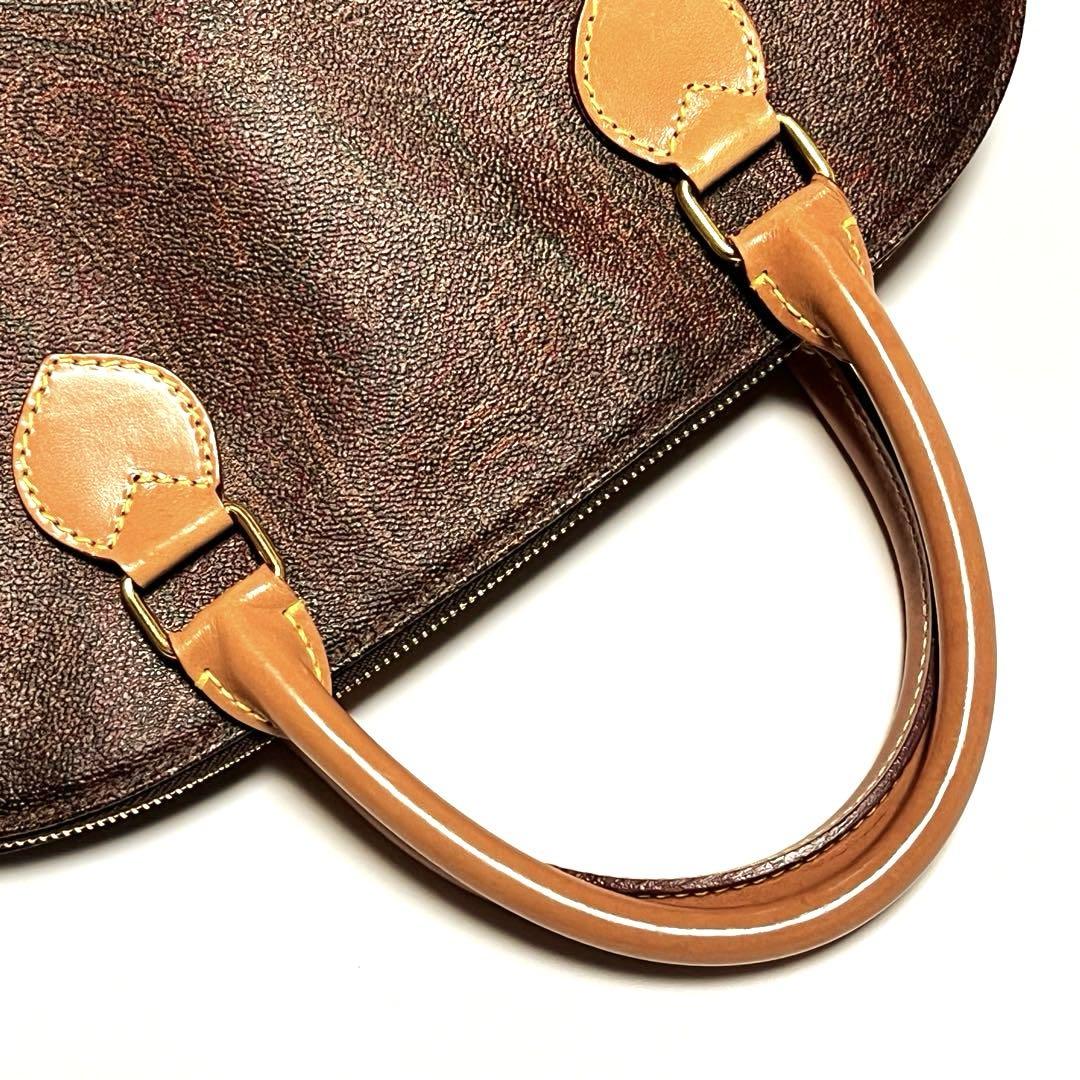 ETRO ハンドバッグ ペイズリー PVC レザー ブラウン 2WAY 美品