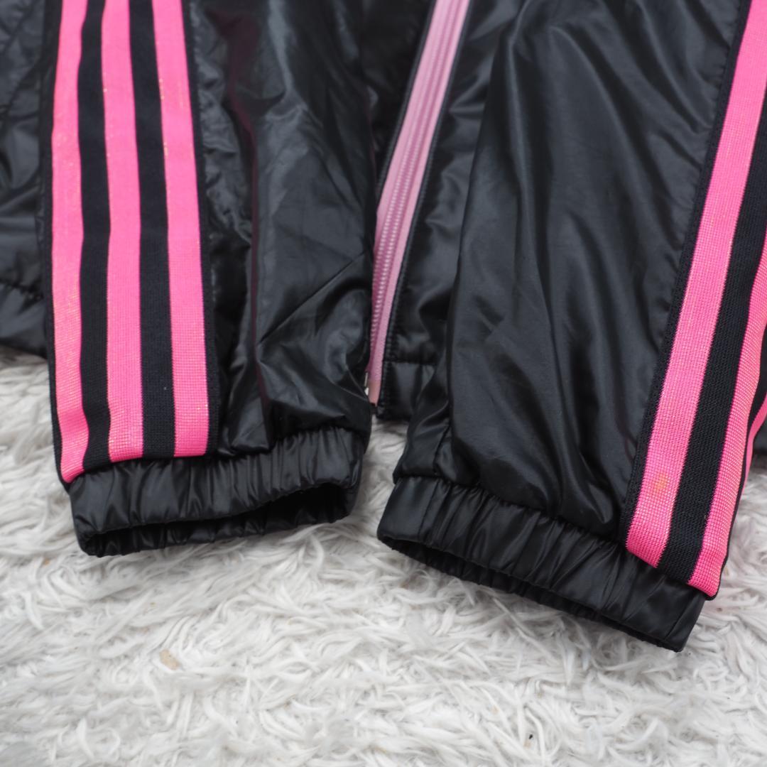 G9347*adidasアディダス☆ジャケット☆パンツ☆セットアップ☆黒ピンク.