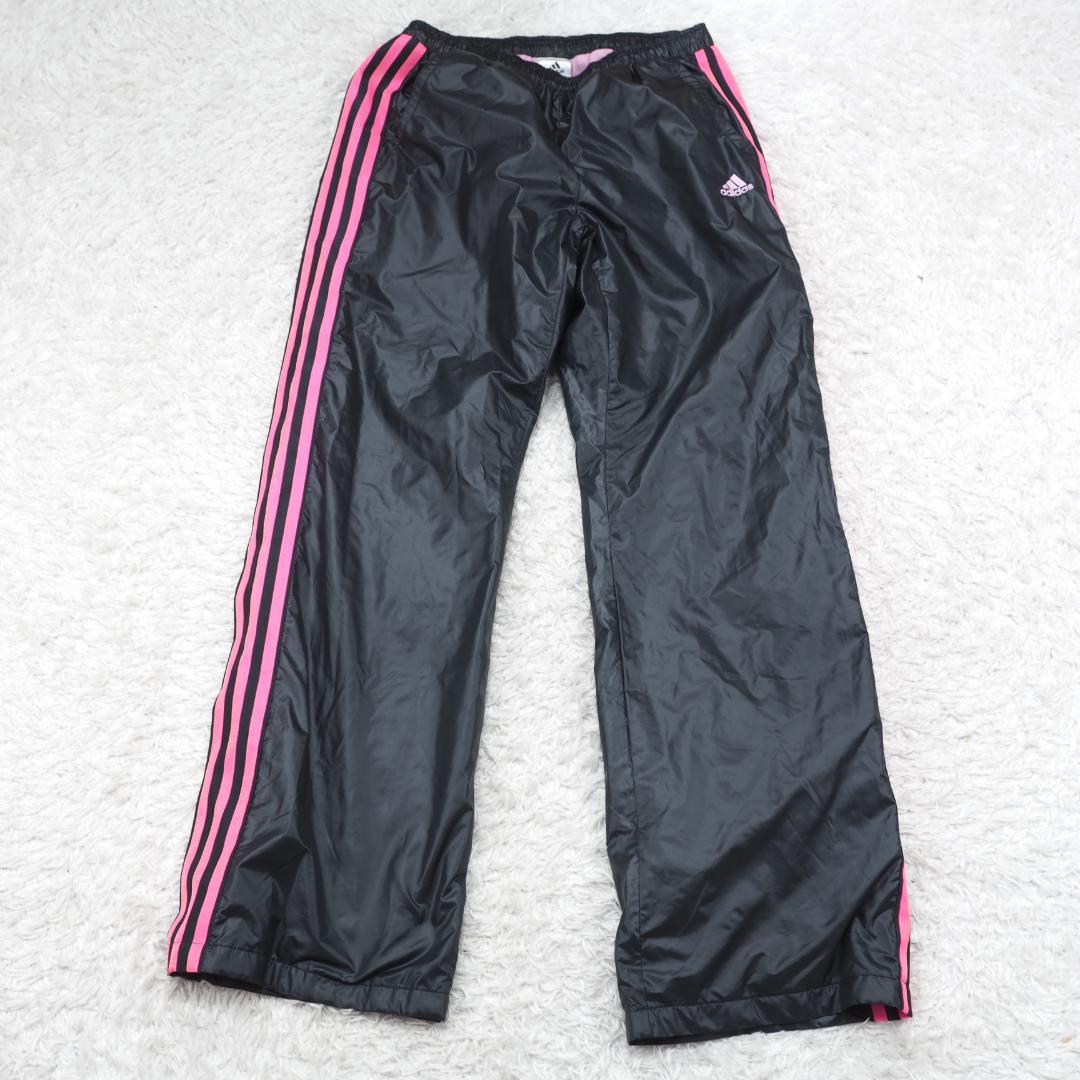 G9347*adidasアディダス☆ジャケット☆パンツ☆セットアップ☆黒ピンク.