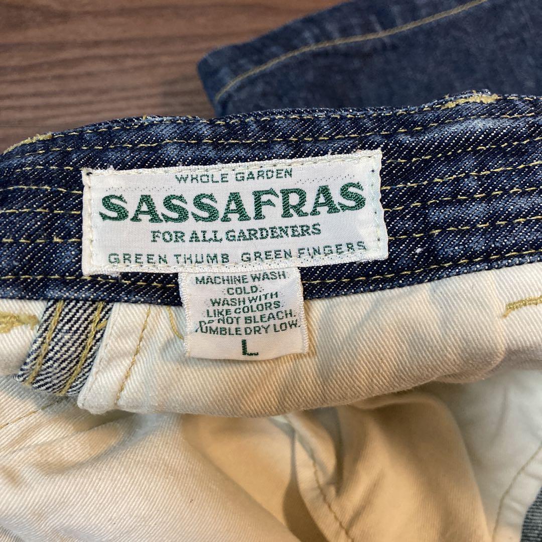 ササフラス　sassafras フォールリーフショートパンツ　デニム　Ｌサイズ