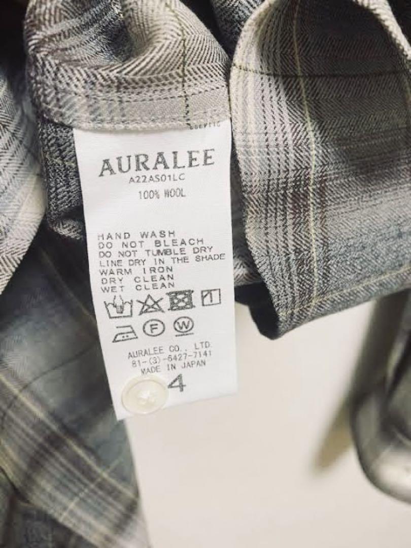 AURALEE SUPER LIGHT WOOL CHECK SHIRTS 4