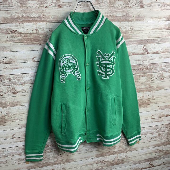 『stussy』 コーデュロイジャケット　刺繍ロゴ　希少カラー　オリーブ　【S】 stussy』 コーデュロイジャケット 刺繍ロゴ 希少カラー オリーブ