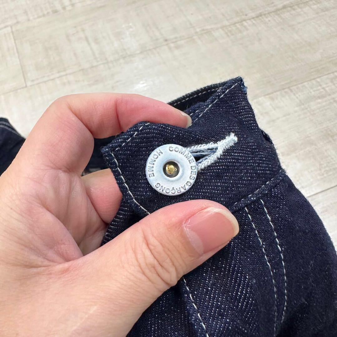 24ss 良品 ギャルソン オム 綿麻 デニム ワイド テーパード パンツ XS 24ss 良品 ギャルソン オム 綿麻 デニム ワイド テーパード