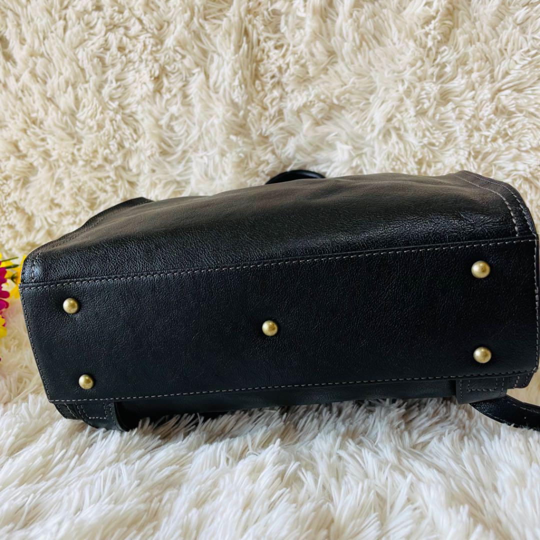 美品】Dakota 2way ハンド リュック レザー ターンロック ブラック