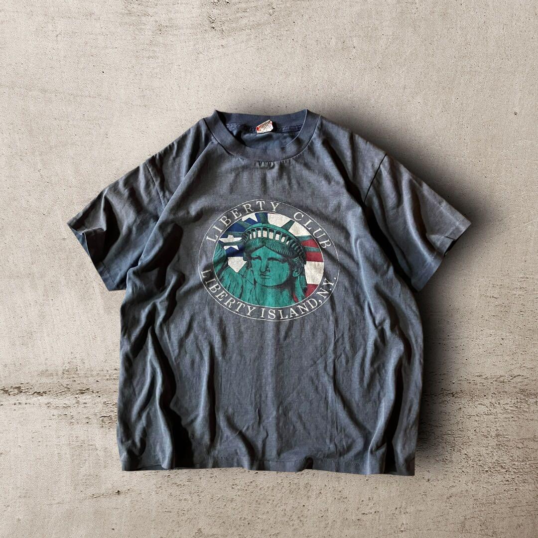 USA製TextilePrints自由の女神Tシャツ鬼フェード シングルステッチ