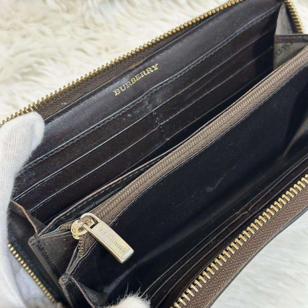 BURBERRY 長財布 ノバチェック シャドーホース ロゴ ブラック