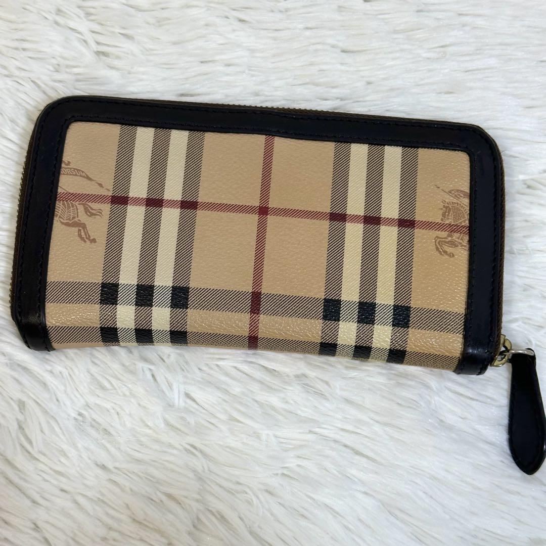 BURBERRY 長財布 ノバチェック シャドーホース ロゴ ブラック